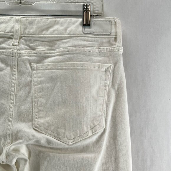 Express Low Rise Barely Bootcut Jeans Womens 10R Stretch Denim Minimalist White - Picture 8 of 12